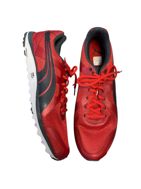 Vist Large View of Product Image Which is Used Puma Mens Golf Shoes Red Senior 11