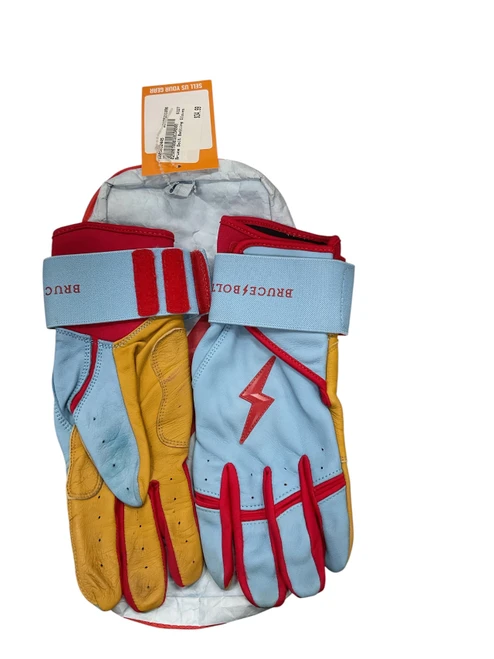 Vist Large View of Product Image Which is Used BB/SB Blue Thunder Bolt Batting Gloves