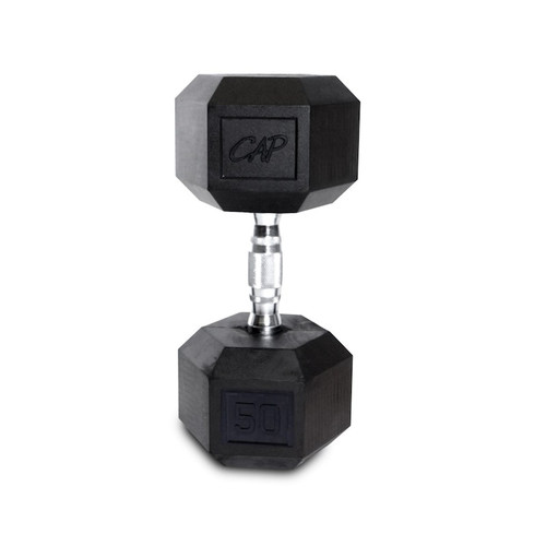 Vist Large View of Product Image Which is New CAP RUBBER COATED HEX DUMBBELL 50LB SDR050