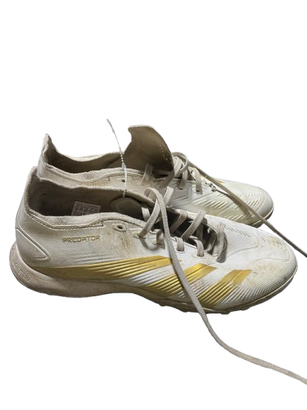 Vist Large View of Product Image Which is Used Adidas Soccer Cleats Pearl And White Youth 08.0
