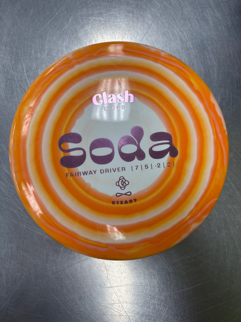 Vist Large View of Product Image Which is Used Clash Discs STEADY RING SODA Disc Golf Driver Orange