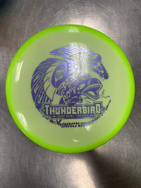 Vist Large View of Product Image Which is Used Innova HALO THUNDERBIRD Disc Golf Driver Yellow
