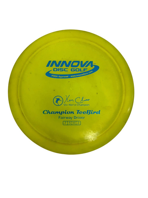 Vist Large View of Product Image Which is Used Innova Champion Teebird 172g Disc Golf Driver Yellow 