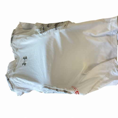Vist Large View of Product Image Which is Used Under Armour PADDED UNDERSHIRT FB Top Youth White SM
