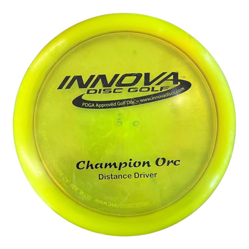 Vist Large View of Product Image Which is Used Innova CHAMPION ORC PFN Disc Golf Driver Yellow 171g