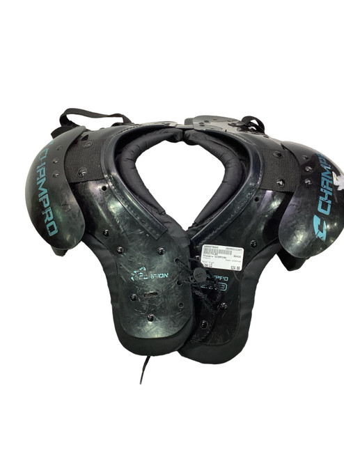 Vist Large View of Product Image Which is Used Riddell RIVAL YTH FB Shoulder Pads Black MD