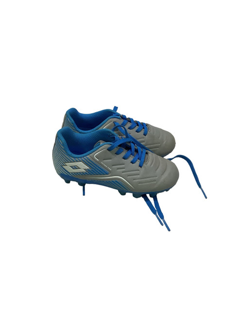 Vist Large View of Product Image Which is Used Lotto Soccer Cleats Grey And Royal Blue Youth 11.0