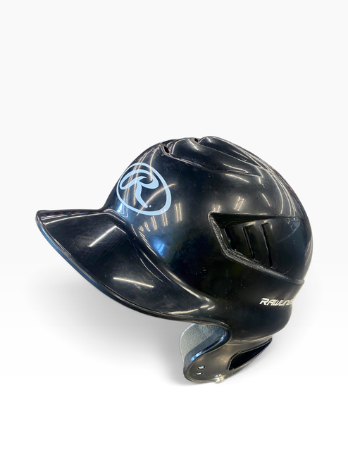 Vist Large View of Product Image Which is Used Rawlings HELMET BLACK Batting Helmet No Mask Black MD