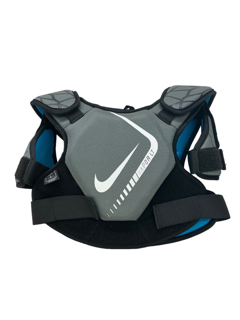 Vist Large View of Product Image Which is Used Nike VAPOR LT YOUTH Lacrosse Shoulder Pads Black And Grey MD