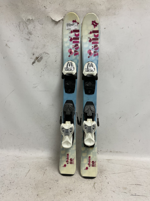 Vist Large View of Product Image Which is Used Volkl CHICA Girls DH Ski/Binding Royal Blue 80 cm