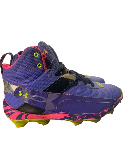 Vist Large View of Product Image Which is Used Under Armour HARPER 10 RM JR. PE MAD HOUSE BB/SB Cleats Purple Junior 02.5