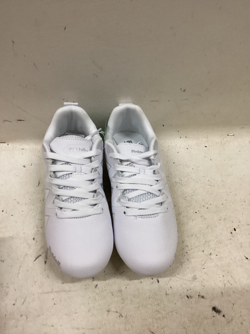Vist Large View of Product Image Which is Used Riddell Jr FB Cleats White Junior 03.5
