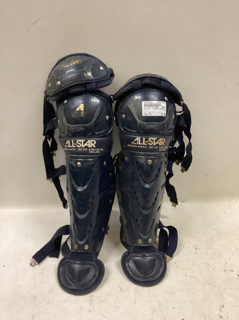 Vist Large View of Product Image Which is Used All-Star LG79APRO 7-9YRS Catchers Leg Guards Navy Blue Youth