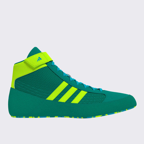 Vist Large View of Product Image Which is Adidas HVC 2 Junior Wrestling Shoes, Teal/Green/Cyan