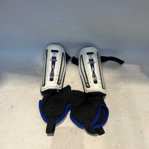 Vist Large View of Product Image Which is Used Mitre Soccer Shin Guards Youth White Youth