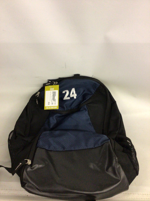 Vist Large View of Product Image Which is Used Soccer Player Sackpack Black And Navy Blue
