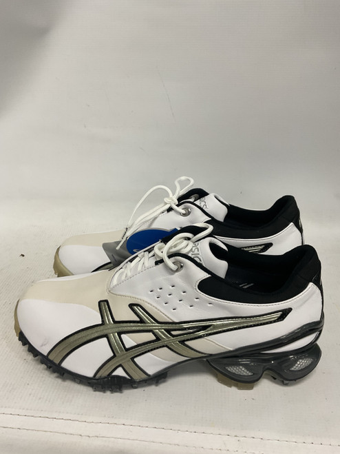 Vist Large View of Product Image Which is Used Asics Mens Golf Shoes White And Silver Senior 10.5