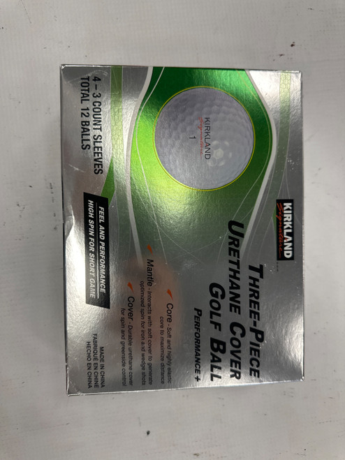 Vist Large View of Product Image Which is Used Kirkland Signature THREE-PIECE URETHANE COVER GOLF BALL 12 Pack - Golf Balls