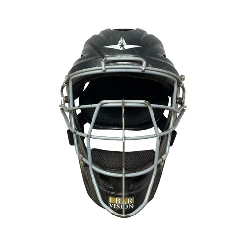 Vist Large View of Product Image Which is Used All Star MVP2500 Catchers Helmet w/Mask Black One Size