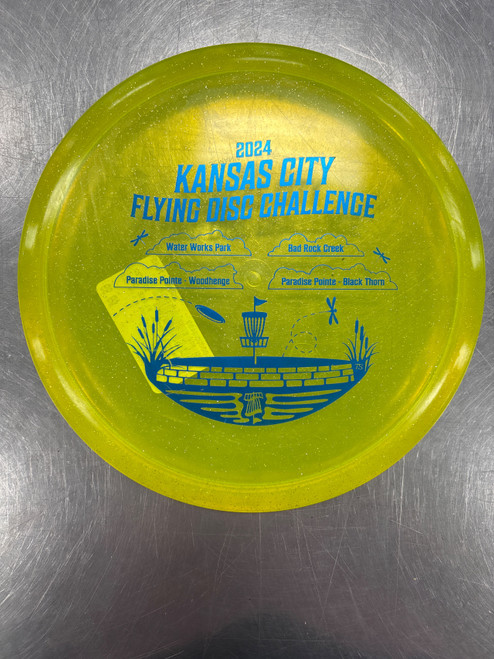 Vist Large View of Product Image Which is Used Discmania METAL FLAKE C LINE MD3 Disc Golf Mid Range Yellow