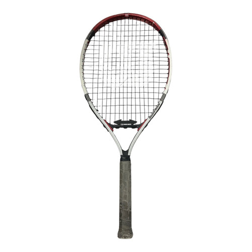 Vist Large View of Product Image Which is Used Wilson DOUBLE BEAM Adult Tennis Racquet White 3 3/8"