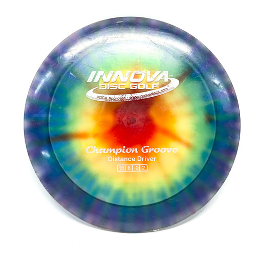 Vist Large View of Product Image Which is Used Innova CHAMPION GROOVE I DYE Disc Golf Driver Royal Blue 170g