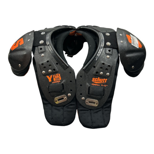 Vist Large View of Product Image Which is Used Schutt Y FLEX 500 FB SP YTH XS FB Shoulder Pads Black XS
