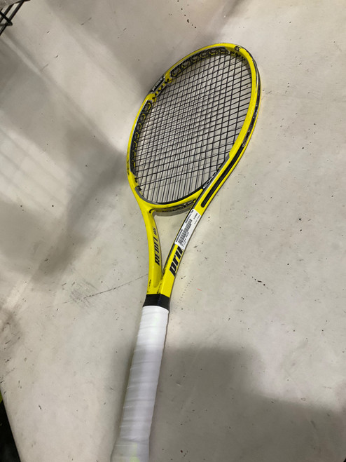 Vist Large View of Product Image Which is Used Prince EXO3 Adult Tennis Racquet Yellow 4 1/4"