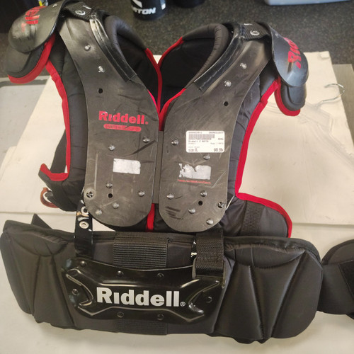 Vist Large View of Product Image Which is Used Riddell Z MATTE FB Shoulder Pads Black XL