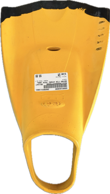 Vist Large View of Product Image Which is Used Hydro TECH 6-7 Underwater Fins Yellow Single SM