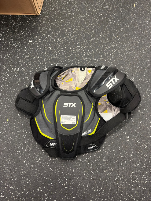 Vist Large View of Product Image Which is Used STX STALLION 200+ Lacrosse Shoulder Pads Black LG