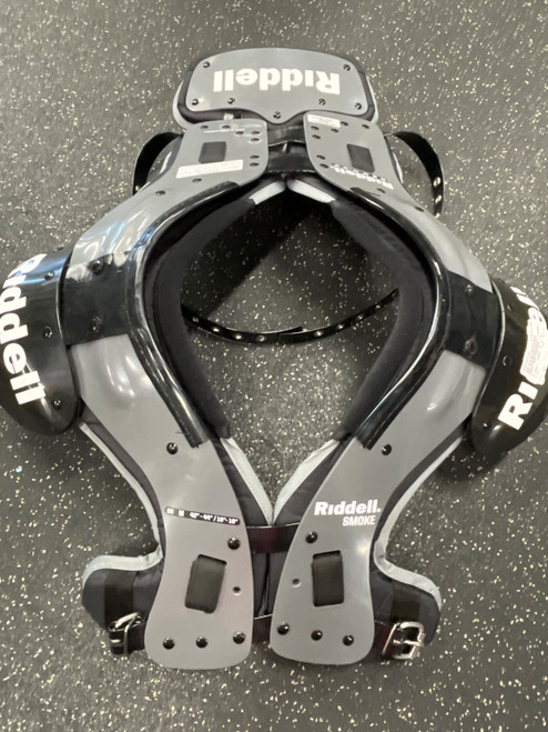Vist Large View of Product Image Which is Used Riddell SMOKE SK FB Shoulder Pads Grey MD