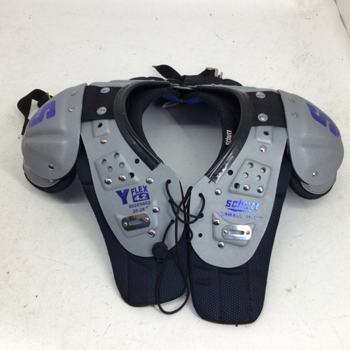 Vist Large View of Product Image Which is Used Schutt Y FLEX 4.2 XSMAL 11-12IN SHOULDER PADS FB Shoulder Pads Grey XS