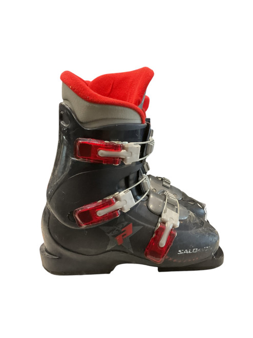 Vist Large View of Product Image Which is Used Salomon FALCON SZ 23.0 Boys DH Ski Boot Black And Red 230 MP - J05 - W06