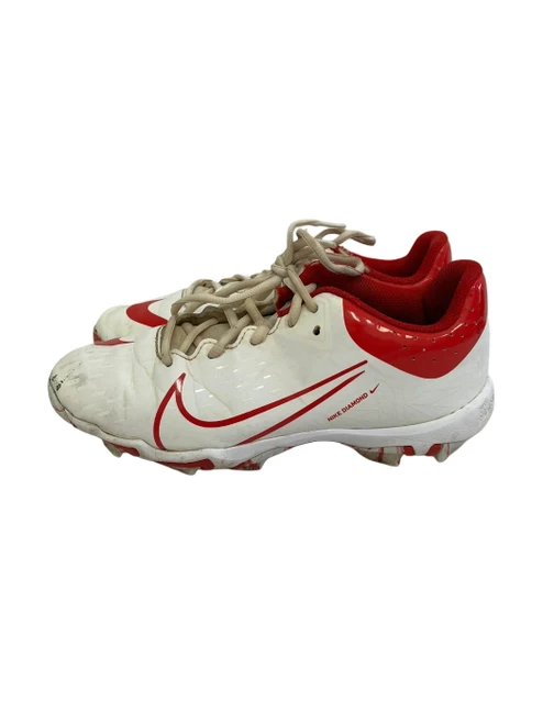 Vist Large View of Product Image Which is Used Nike Hyperdiamond Jr 4 BB/SB Cleats White And Red