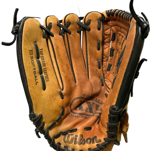 Vist Large View of Product Image Which is Used Wilson SOFTBALL XXL A0527 XL135 BB/SB Glove LH Throw Brown 13 1/2"