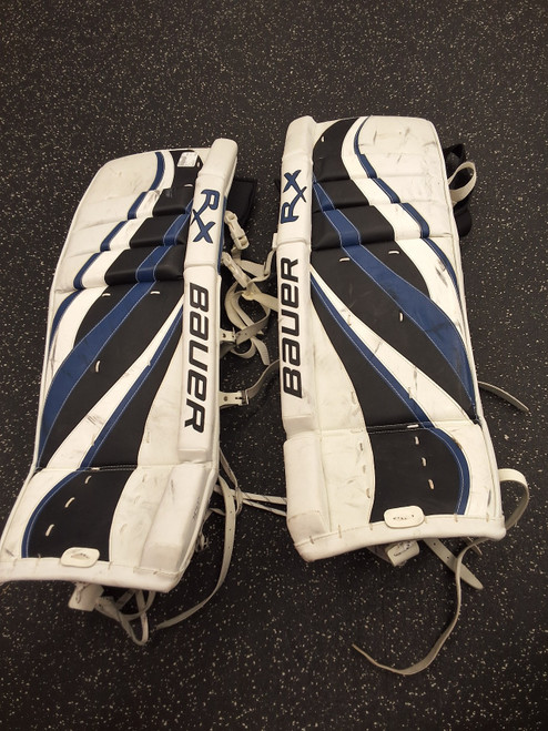 Vist Large View of Product Image Which is Used Bauer RX Goalie Leg Pads Senior White 34"