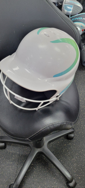 Vist Large View of Product Image Which is Used RIP-IT HELMET W MASK 6 - 6 7/8 Batting Helmet w/Mask White One Size