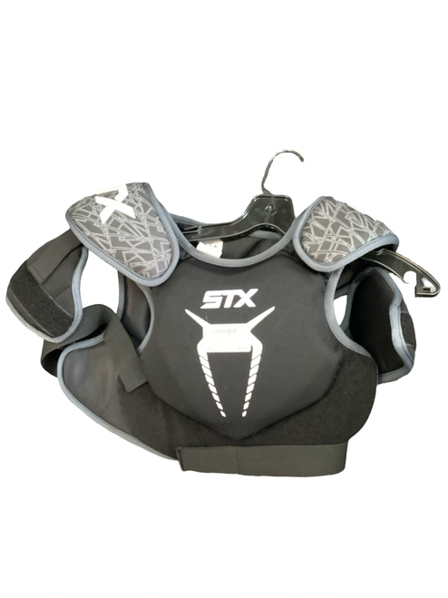 Vist Large View of Product Image Which is Used STX STALLION 75 Lacrosse Shoulder Pads Black LG