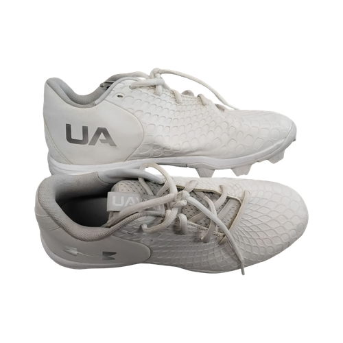 Vist Large View of Product Image Which is Used Under Armour BB/SB Cleats White Senior 6.5