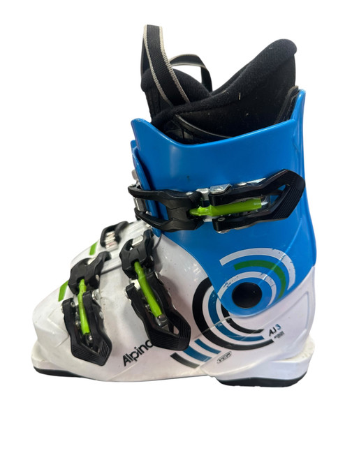 Vist Large View of Product Image Which is Used Alpina AJ3 Boys DH Ski Boot White 200 MP - Y13.5