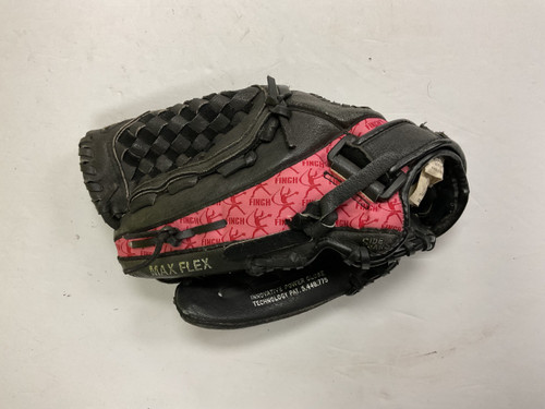 Vist Large View of Product Image Which is Used Mizuno GPP 1154 LH Throw Fastpitch Gloves Black And Pink 11 1/2"
