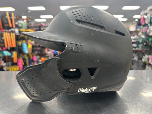 Vist Large View of Product Image Which is Used Rawlings RX2 JR HELMET W/JAWGUARD Batting Helmet No Mask Black SM