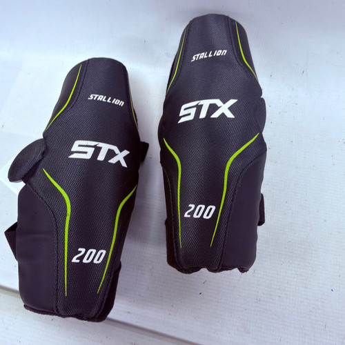 Vist Large View of Product Image Which is Used STX STALLION 200 Lacrosse Arm Pads/Guards Black Youth