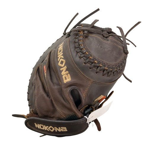 Vist Large View of Product Image Which is Used Nokona X2 ELITE BUCKAROO BB/SB FP Catchers RH Throw Brown 32 1/2"
