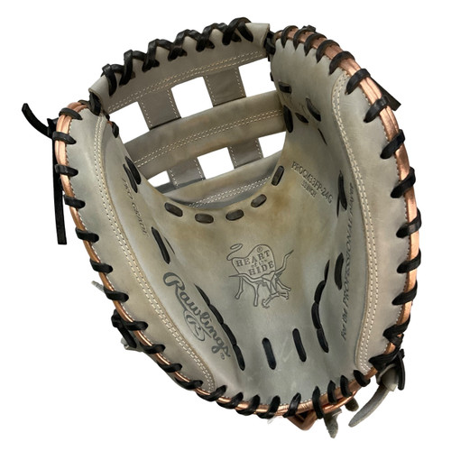 Vist Large View of Product Image Which is Used Rawlings HEART OF THE HIDE FP BB/SB Catchers RH Throw Grey 33"