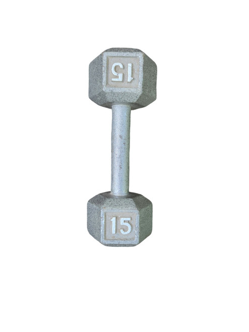 Vist Large View of Product Image Which is Used 15LB HEX DUMBBELL Hex Dumbbell (Each) 15 lb