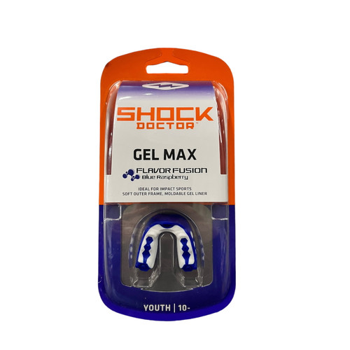 Vist Large View of Product Image Which is New Shock Doctor GelMax FlvFus Blue Ras Yth