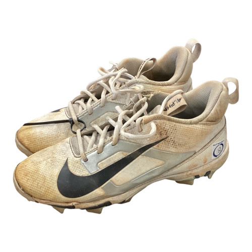 Vist Large View of Product Image Which is Used Nike APLHA BB/SB Cleats White Youth 08.0