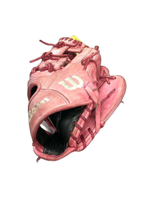 Vist Large View of Product Image Which is Used Wilson A2000 BB/SB Glove RH Throw Pink 11 1/2"